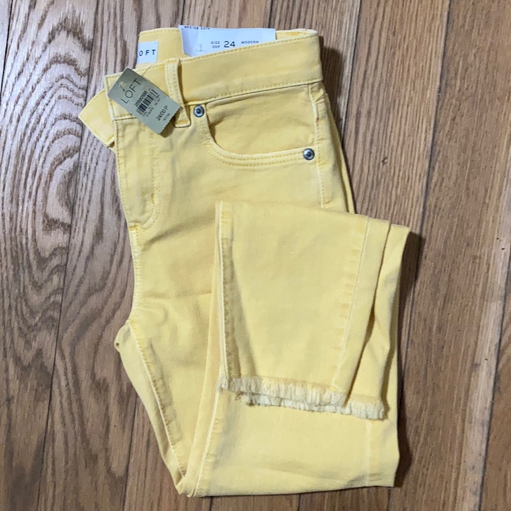 Petite Slim Pocket Skinny Crop Jeans in Yellow